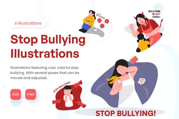 Stop Bullying Illustration Pack