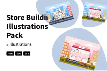 Store Building Illustration Pack