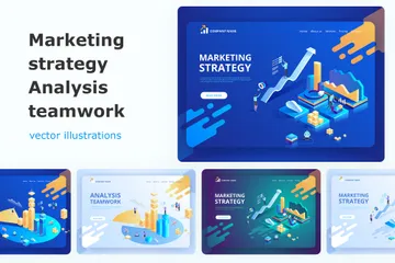 Stratégie de marketing Illustration Pack