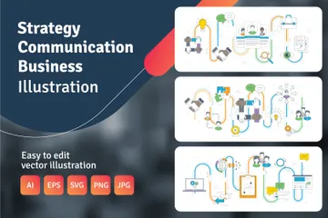 Strategy Communication Business Illustration Pack