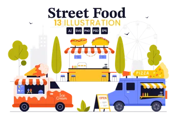 Street Food Festival Illustration Pack