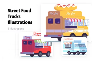 Street Food Trucks Illustration Pack