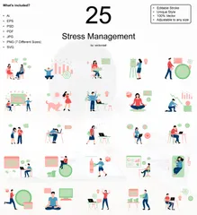Stress Management Illustration Pack