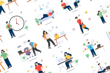 Stress Management Illustration Pack