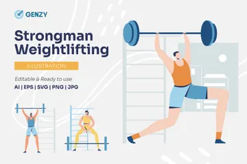 Strongman Weightlifting Illustration Pack