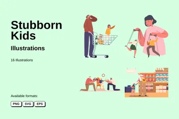 Stubborn Kids Illustration Pack