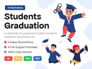 Student Graduation Illustration Pack