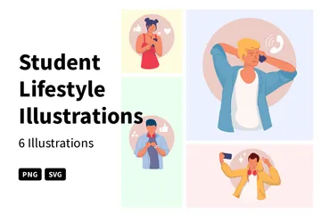 Student Lifestyle Illustration Pack