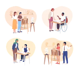 Student Teacher Communication Illustration Pack