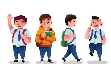 Carattere studentesco Illustration Pack