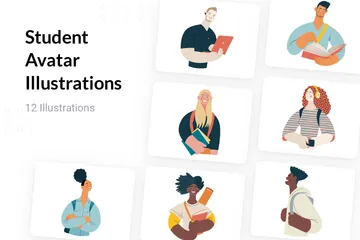 Studenten-Avatar Illustrationspack