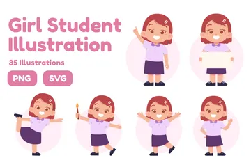 Studentin Illustrationspack