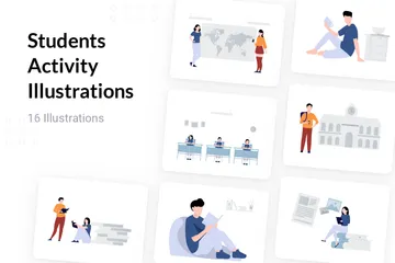 Students Activity Illustration Pack