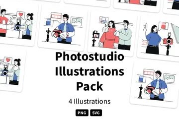 Studio de photographie Pack d'Illustrations