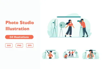 Studio de photographie Pack d'Illustrations