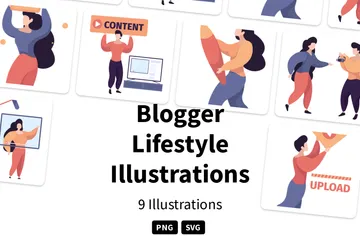 Style de vie de blogueur Pack d'Illustrations