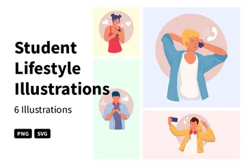 Mode de vie étudiant Pack d'Illustrations