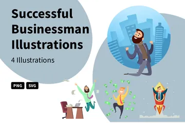 Successful Businessman Illustration Pack