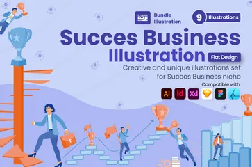 Negócios de sucesso Pacote de Ilustrações