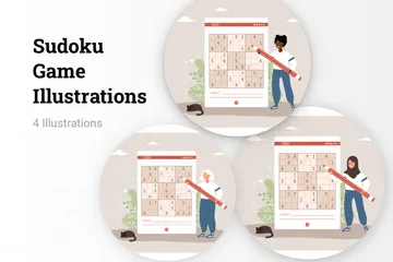 Sudoku-Spiel Illustrationspack