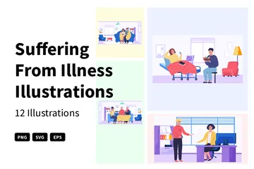 Suffering From Illness Illustration Pack