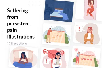 Suffering From Persistent Pain Illustration Pack