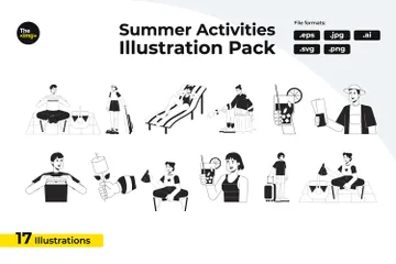 Summer Beach People Illustration Pack
