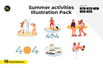 Summer Beach People Illustration Pack