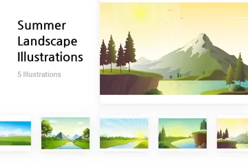 Summer Landscape Illustration Pack