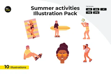 Summer Leisure Activity Illustration Pack