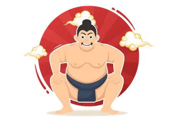 Sumo Wrestler Illustration Pack