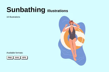 Sunbathing Illustration Pack