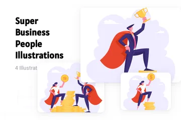 Super Business People Illustration Pack