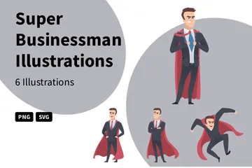 Super Businessman Illustration Pack