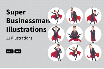 Super Businessman Illustration Pack