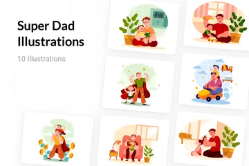 Super Dad Illustration Pack