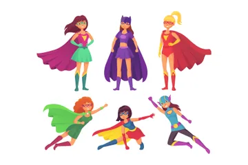 Femmes super-héros Pack d'Illustrations