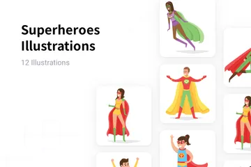 Superheroes Illustration Pack