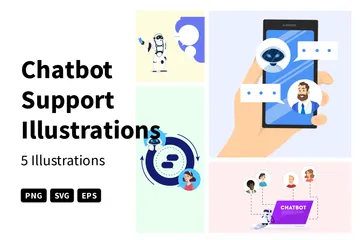 Suporte para chatbot Pacote de Ilustrações