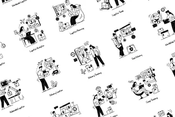 Lieferkettenlogistik Illustrationspack