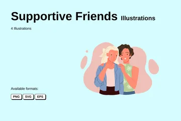 Supportive Friends Illustration Pack