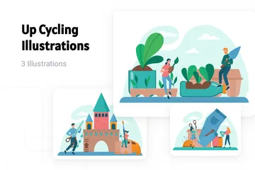 Faire du vélo Pack d'Illustrations