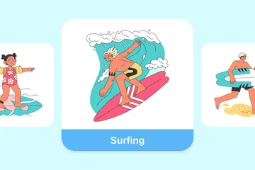 Surfen Illustrationspack