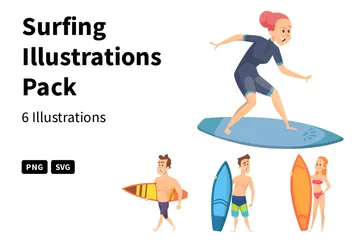 Surfen Illustrationspack