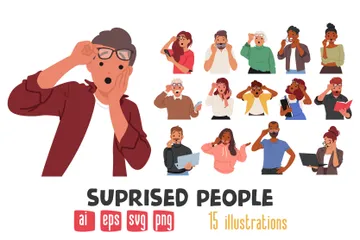 Surprised People Illustration Pack