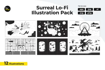 Surreales Lo-Fi Illustrationspack