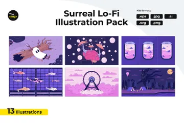 Surreal Lo-Fi Illustration Pack