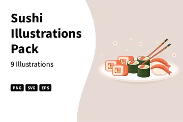 Sushi Pacote de Ilustrações