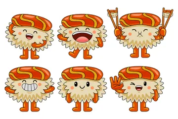 Mascotte de sushi Pack d'Illustrations