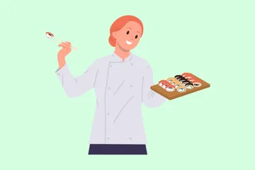 Sushi-Meister Illustrationspack